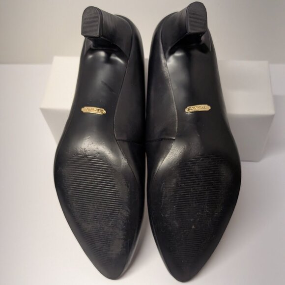 Vionic Madison Mia Leather Block Heel Pumps in Black - Picture 12 of 16